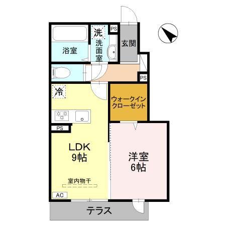 RESIDENCE歌川町 B棟(1LDK/1階)の間取り写真