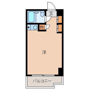 メゾン第5新大阪(ワンルーム/9階)の間取り写真