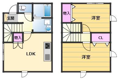 アムールカーサ・アレーグレ(2LDK/1階)の間取り写真