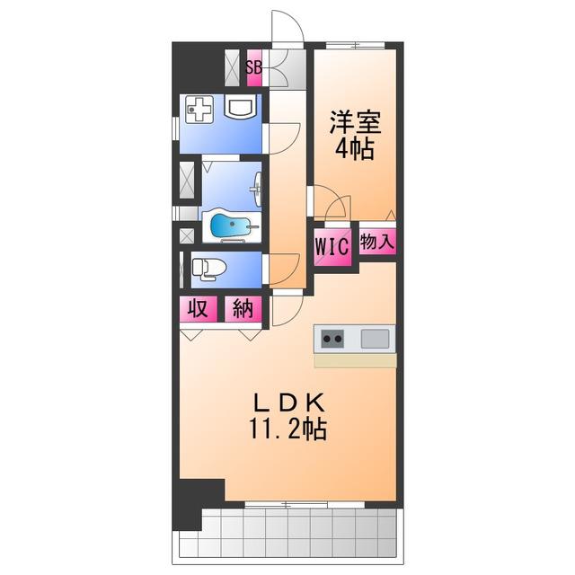 ドーマ泉大津(1LDK/3階)の間取り写真