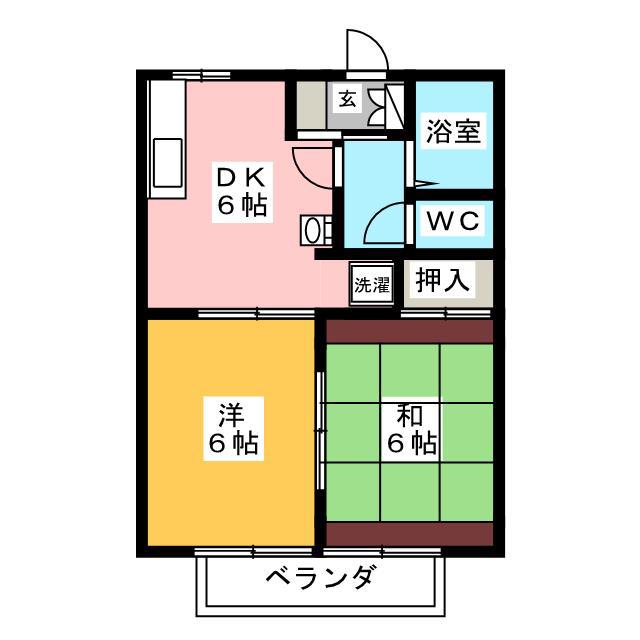 コーポ大ヶ谷戸(2DK/2階)の間取り写真