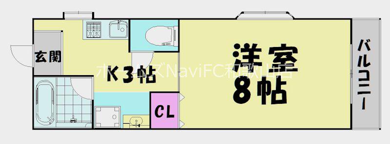 リーゼンラート三葛(1K/2階)の間取り写真