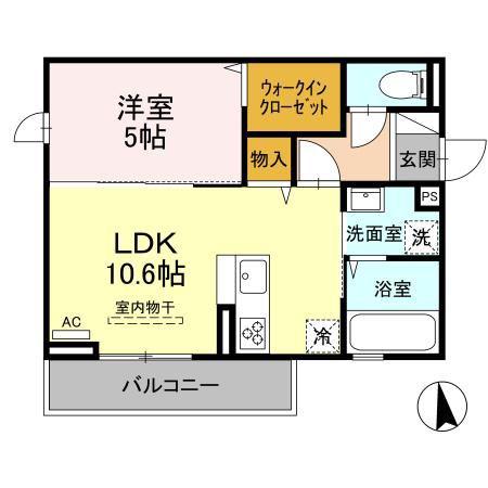 GRANCLASS秋里(1LDK/2階)の間取り写真