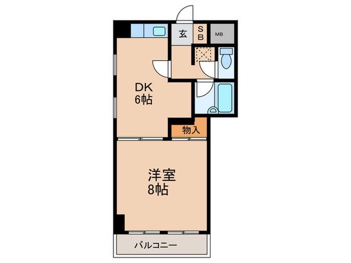 ホシノフラット目白台(1DK/1階)の間取り写真