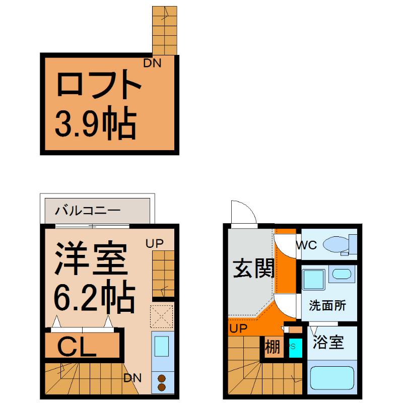 コンフォート本陣(1K/1階)の間取り写真