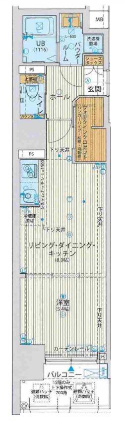 サムティ江戸堀アサント(1LDK/14階)の間取り写真