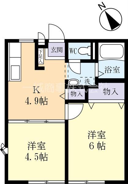 ダイナス(2DK/1階)の間取り写真