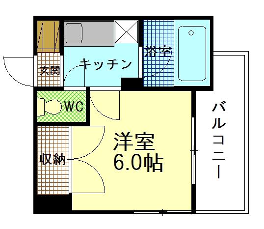 ディライト楠木(1K/1階)の間取り写真