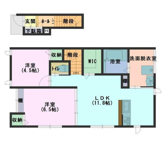 ＪＲ七尾線 宇野気駅 徒歩8分 2階建 築10年(2LDK/2階)の間取り写真