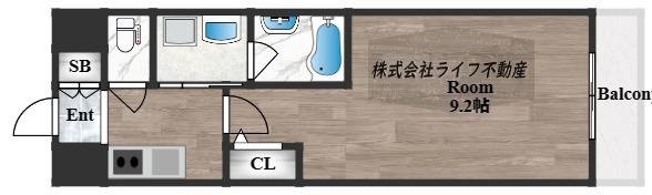 セイワパレス深江南(1K/6階)の間取り写真
