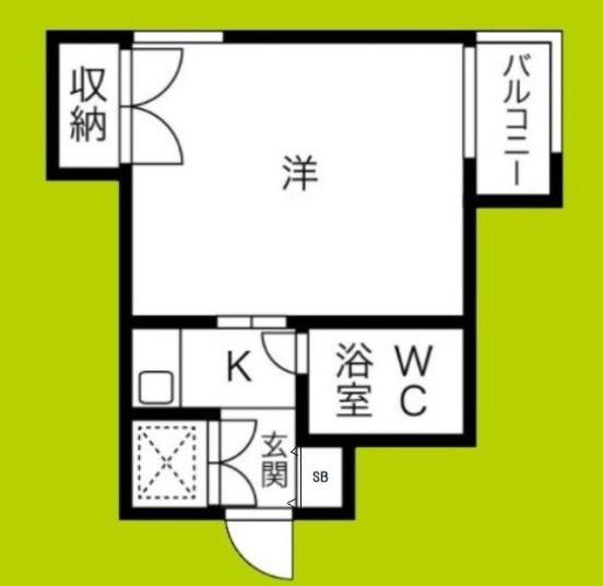 パレドゥナカミヤ(1K/2階)の間取り写真