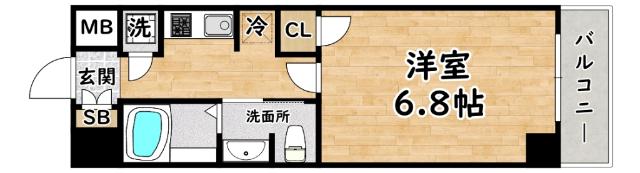 レジュールアッシュPREMIUM TWIN-II(1K/11階)の間取り写真