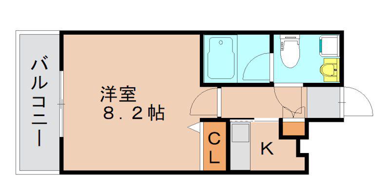 エフパルク県庁前(1K/12階)の間取り写真