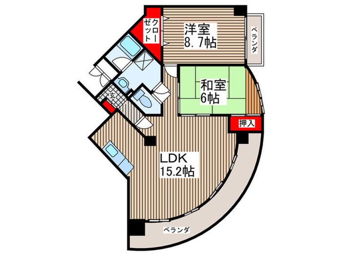 ピカソ45(2LDK/1階)の間取り写真