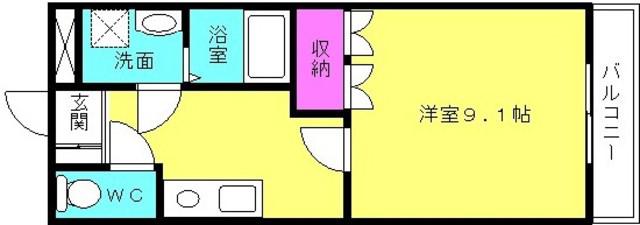 ベルメゾンS(1K/1階)の間取り写真