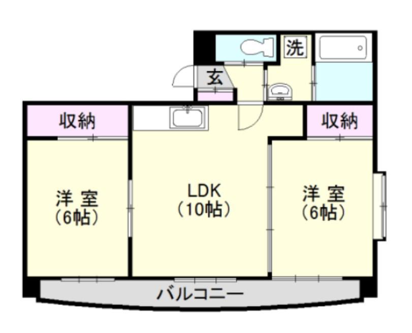 フェリーチェ桂(2LDK/4階)の間取り写真