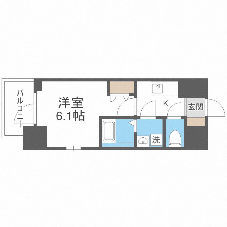 エスリードレジデンス大阪本町(1K/14階)の間取り写真