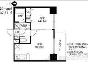 アーバネックス梅田東(1LDK/4階)の間取り写真