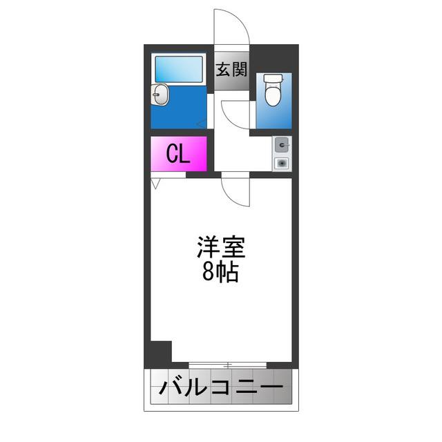 サンライフ長田(1K/4階)の間取り写真