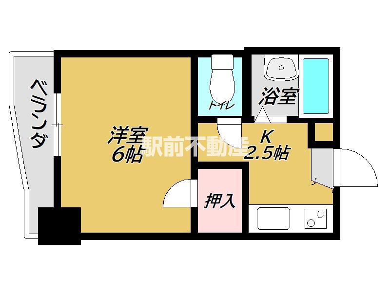 マンションタツタ(1K/4階)の間取り写真