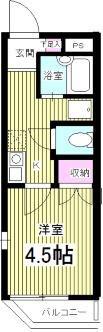 舎人ハウス(1K/1階)の間取り写真