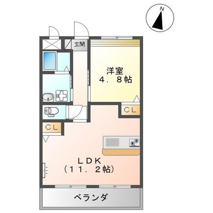 ソフィア(1LDK/2階)の間取り写真