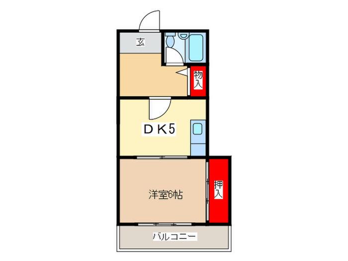 GROOVE桜宮(1DK/4階)の間取り写真