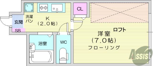 センチュリー貝ヶ森(1K/2階)の間取り写真