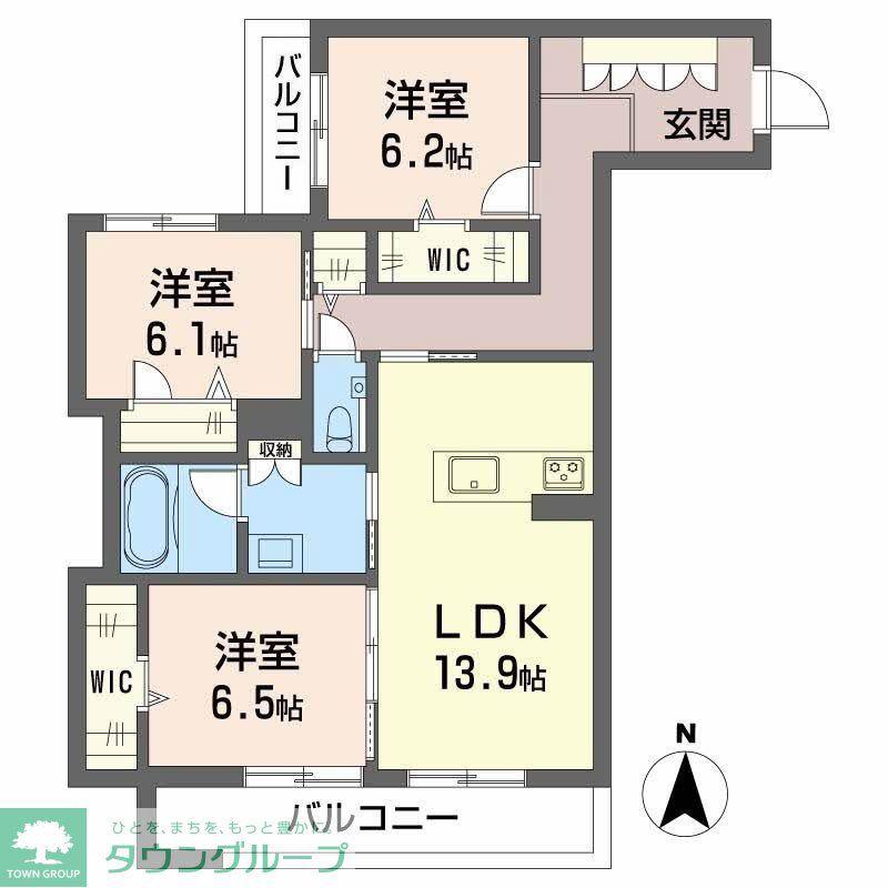 リーベン メーア(3LDK/3階)の間取り写真