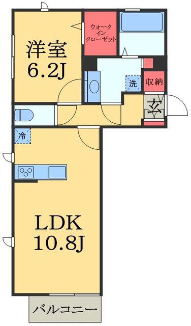 ロイヤルガーデン スタシオン(1LDK/1階)の間取り写真