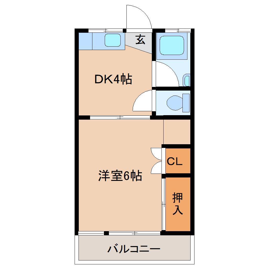 マルケンコーポ(1K/1階)の間取り写真