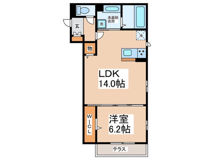 ＪＲ阪和線 富木駅 徒歩9分 3階建 築9年(1LDK/1階)の間取り写真