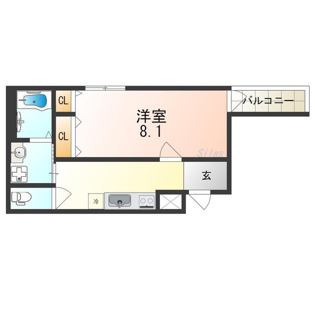 フジパレス堺北長尾ウエスト(1K/3階)の間取り写真