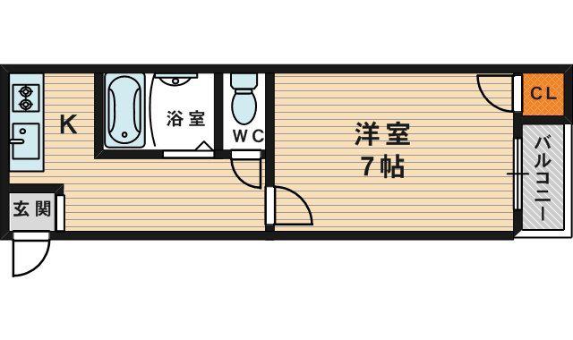 サンスリーハイツ京橋(1K/5階)の間取り写真