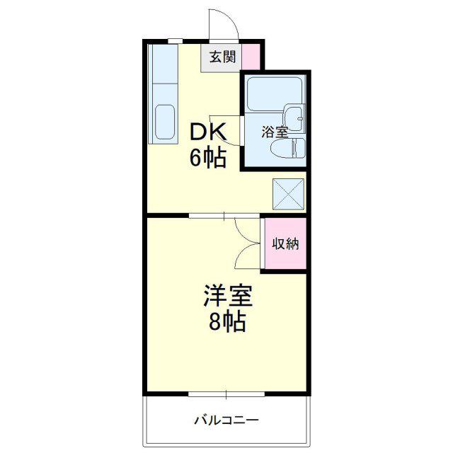 サンパレス木下(1DK/2階)の間取り写真