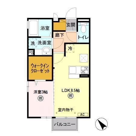 アミティエ(1LDK/1階)の間取り写真