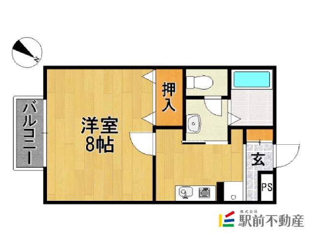 ミレニアム光(1K/1階)の間取り写真