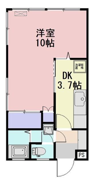 ハイネスいなば(1K/2階)の間取り写真