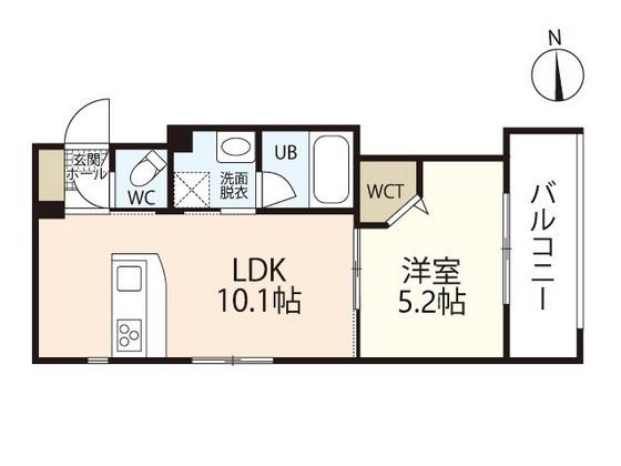 アフェクシービル(1LDK/2階)の間取り写真