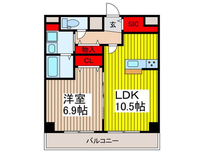 BELLE COULEUR(1LDK/6階)の間取り写真