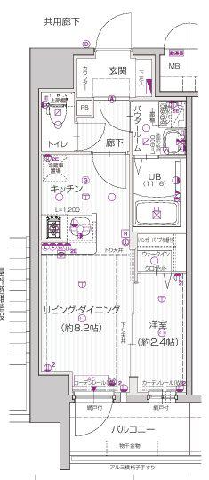 エスリード金山ル・グラン(1LDK/2階)の間取り写真