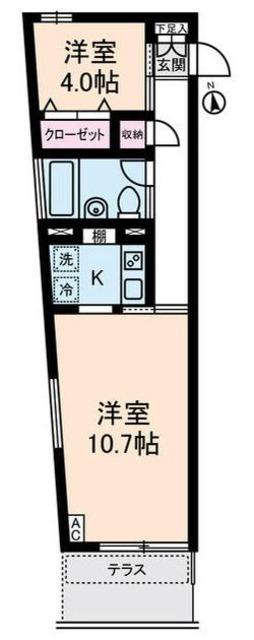トリニティコート(1LDK/1階)の間取り写真