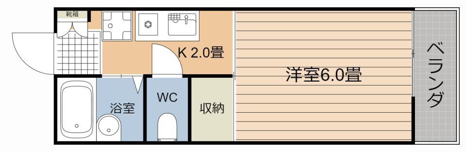 プレジールゆみ(1K/2階)の間取り写真
