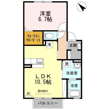 セントポーリアII(1LDK/2階)の間取り写真
