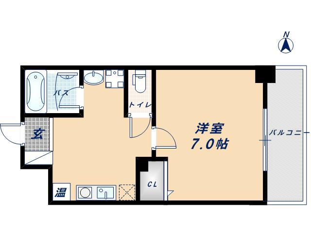 WILLDO難波WⅠ(1K/3階)の間取り写真
