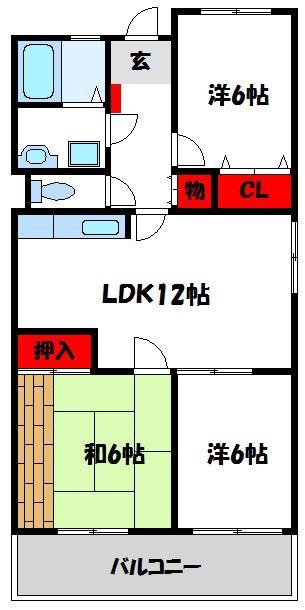 アマランス・キノ(3LDK/4階)の間取り写真