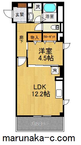 SKYSHORE(1LDK/3階)の間取り写真