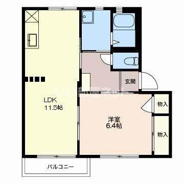 エクレール塩原B(1LDK/1階)の間取り写真