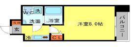 セレニテ北浜(1K/9階)の間取り写真