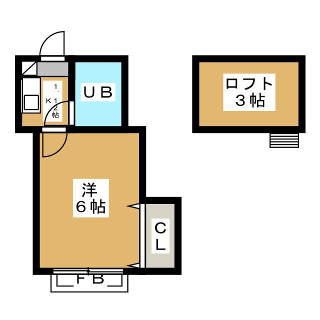MAISON KITSUKAWA(1K/1階)の間取り写真